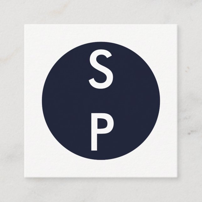 Cartão De Visita Quadrado 2 letras - Monograma vertical (Frente)