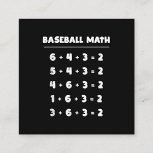 Cartão De Visita Quadrado 6 4 3 2 Matemática do Baseball - Jogo Softbol Bon
