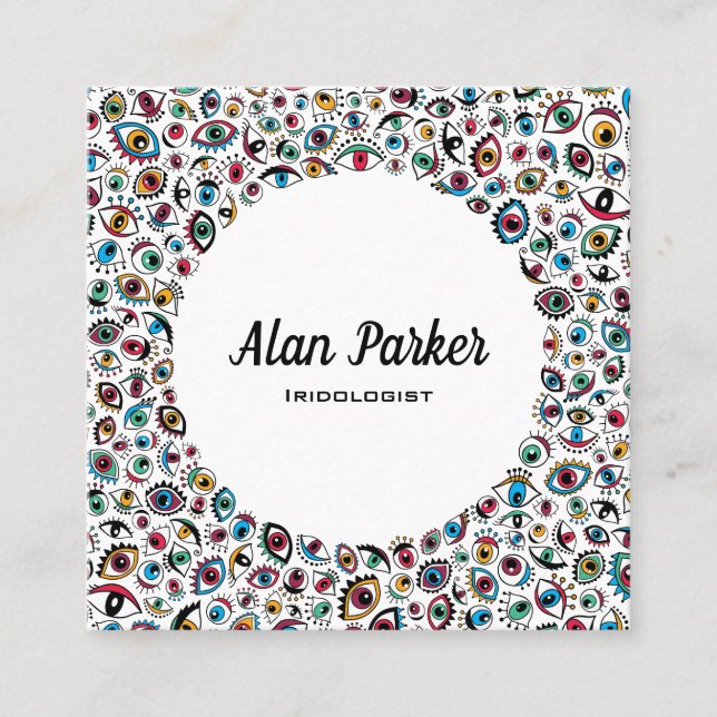 Cartão De Visita Quadrado A arte moderna eyes o oftalmologista do (Frente)