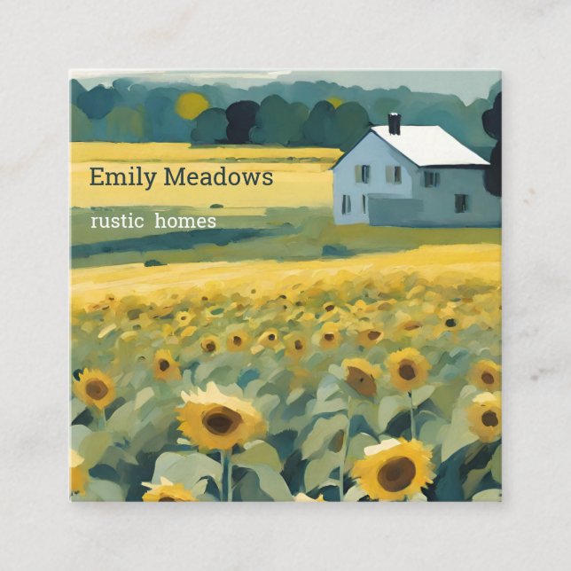 Cartão De Visita Quadrado A Casa do Girassol (Frente)