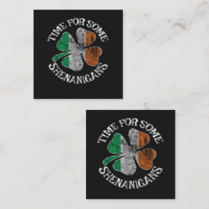 Cartão De Visita Quadrado A hora de St. Patrick para algumas travessuras do