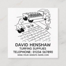 Cartão De Visita Quadrado Abastecimento de vagem e de pesca