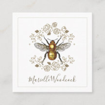 Abelha ouro E Laurel Floral Rosa