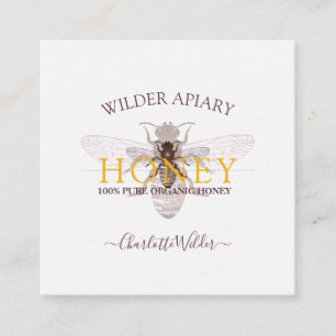 Cartão De Visita Quadrado Abelhas apicultoras Abelhas Mel Apiário