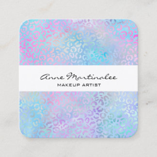 Cartão De Visita Quadrado Abstract Leopard Print Pastel Square Business Card