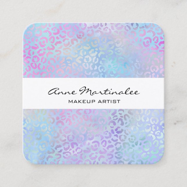 Cartão De Visita Quadrado Abstract Leopard Print Pastel Square Business Card (Frente)