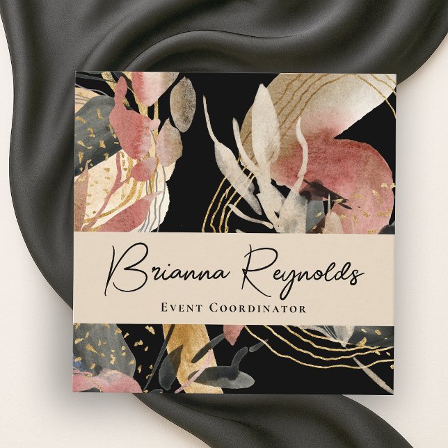 Cartão De Visita Quadrado Abstrato artístico de escolha do designer (Criador carregado)