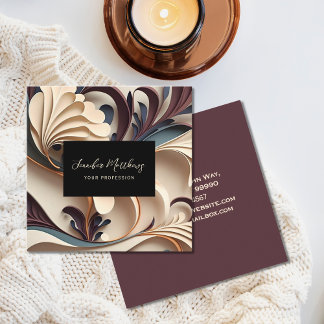 Cartão De Visita Quadrado Abstrato artístico moderno