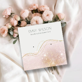 Cartão De Visita Quadrado Abstrato Blush Dourado Brilhante Brilhante Tela Br