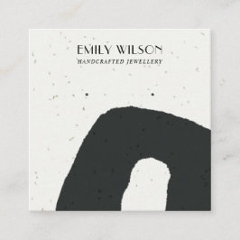 CARTÃO DE VISITA QUADRADO ABSTRATO CERAMIC BLACK WHITE STUD EARRPLAY DISPLAY