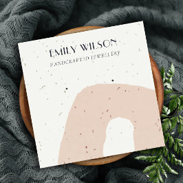 CARTÃO DE VISITA QUADRADO ABSTRATO CERAMIC BLUSH PEACH STUD DISPLAY