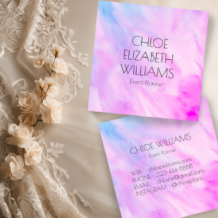 Cartão De Visita Quadrado Abstrato de Molho Azul Púrpura Molho