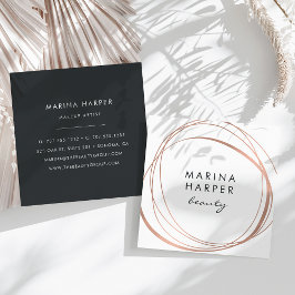 Cartão De Visita Quadrado Abstrato Dourado do Moderno Faux