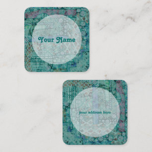 Cartão De Visita Quadrado Abstrato Ethno Pattern - Folclore Art 2