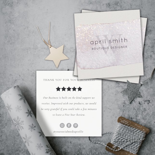 Cartão De Visita Quadrado Abstrato Lilac Brush Stoke Monograma - Pedido de R (Criador carregado)