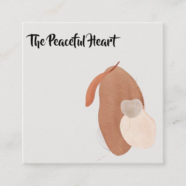 Cartão De Visita Quadrado *~* Abstrato Mínimo de Tinta AR27 QR Simples Wabi  (Frente)