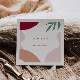 Cartão De Visita Quadrado Abstrato moderno forma quadrado contemporâneo