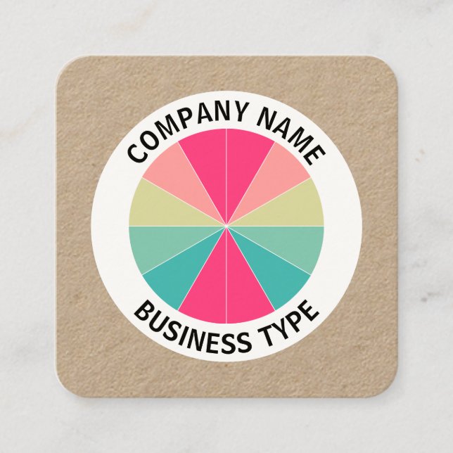 Cartão De Visita Quadrado Abstrato Pie 01 - kraft (Frente)