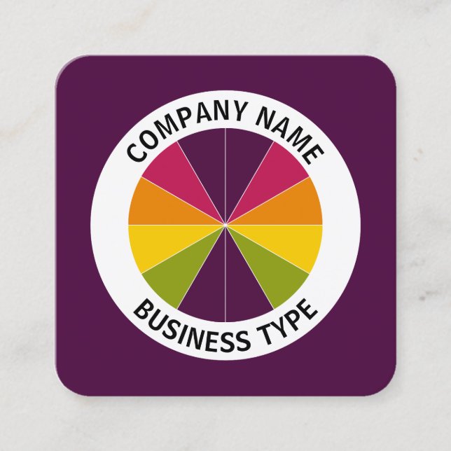 Cartão De Visita Quadrado Abstrato Pie 02 - Roxo #4B083E (Frente)