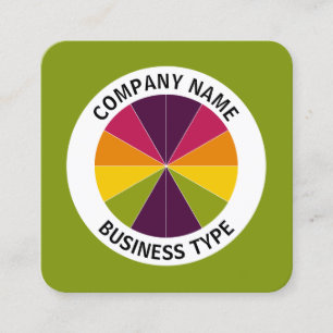 Cartão De Visita Quadrado Abstrato Pie 02 - Verde #809711