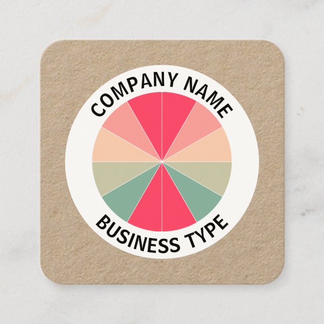 Cartão De Visita Quadrado Abstrato Pie 03 - kraft (Frente)