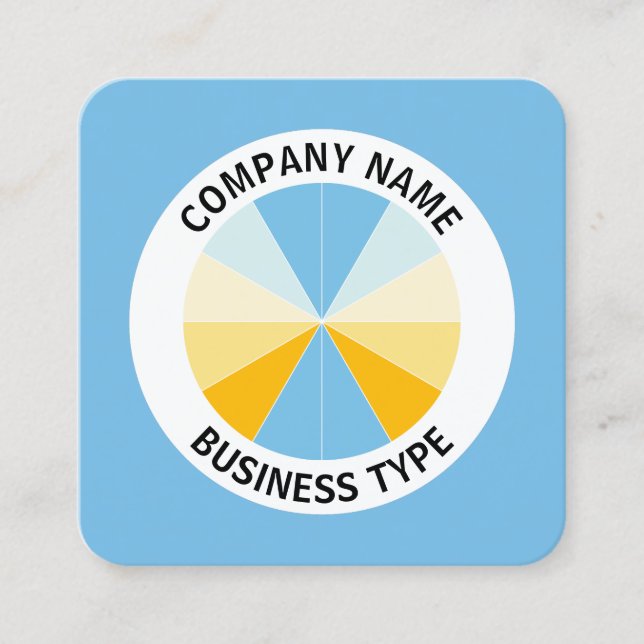 Cartão De Visita Quadrado Abstrato Pie 04 - Azul #76BCE5 (Frente)