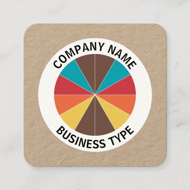 Cartão De Visita Quadrado Abstrato Pie 05 - kraft (Frente)