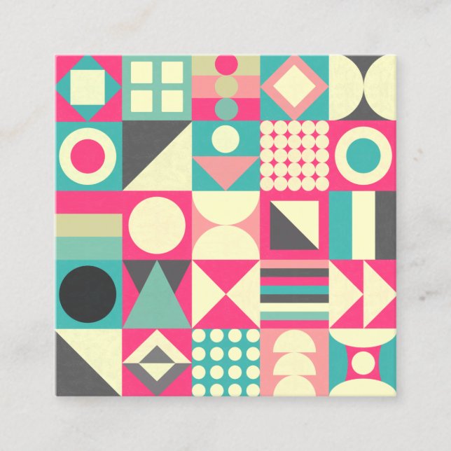 Cartão De Visita Quadrado Abstrato quadrados 110419 (Frente)
