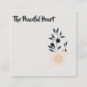 Cartão De Visita Quadrado *~* Abstrato Wabi Sabi AR27 Tinta Mínima Simples Q