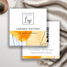 Abstrato Yellow Blue Watercolor Art Logo QR Code