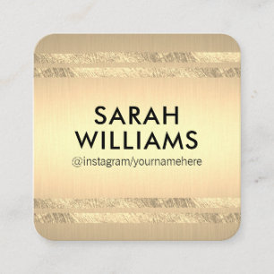 Cartão De Visita Quadrado Acentos Dourados na moda