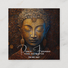 CARTÃO DE VISITA QUADRADO ACORDO DE PAZ | RETRATO DE MEDITAÇÃO