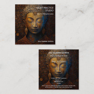 CARTÃO DE VISITA QUADRADO ACORDO DE PAZ   RETRATO DE MEDITAÇÃO