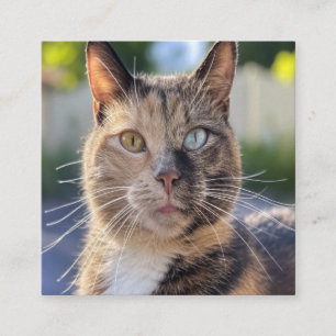 Cartão De Visita Quadrado Adicionar Personalização de Foto de Cat