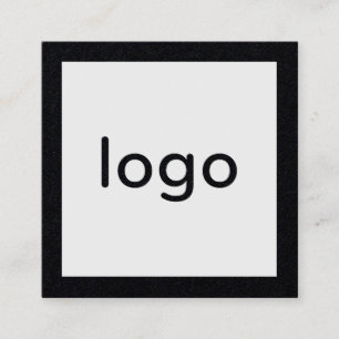Cartão De Visita Quadrado Adicione o seu logotipo de papel kraft preto russo
