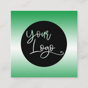 Cartão De Visita Quadrado Adicione seu logotipo personalizado verde brilhant
