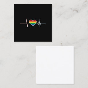 Cartão De Visita Quadrado Adorável Orgulho Gay LGBT Pulsação Lesbicas Gays A
