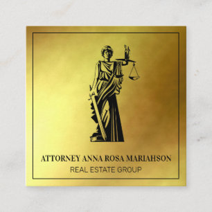 Cartão De Visita Quadrado *~* Advogado/Advogado/Justiça Escala Gold Foil AP