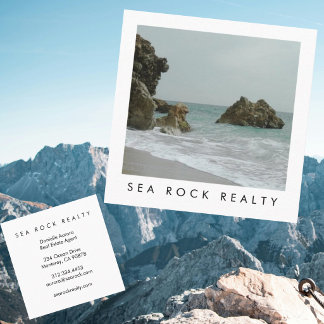 Cartão De Visita Quadrado Agente Imobiliário Único Balança a Foto de Ocean B