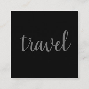 Cartão De Visita Quadrado Agente Mínimo Negra-Negra Viagem Simples