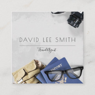 Cartão De Visita Quadrado Agente viagem