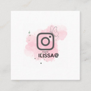 Cartão De Visita Quadrado Água Colorida Dourada Instagram Pequeno