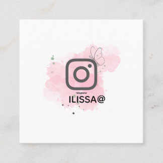 Cartão De Visita Quadrado Água Colorida Dourada Instagram Pequeno