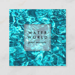 Cartão De Visita Quadrado Água Esmaga Piscina de Natação Foto Viagem 