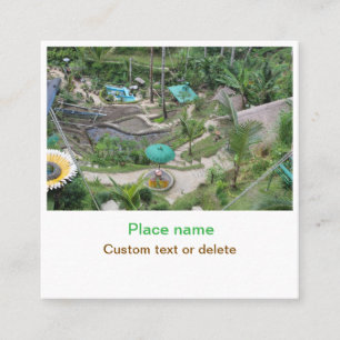 Cartão De Visita Quadrado água oceano praia foto adicionar nome texto local 