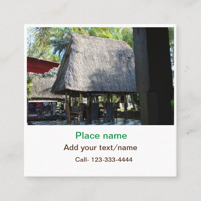 Cartão De Visita Quadrado água oceano praia foto adicionar nome texto local  (Frente)