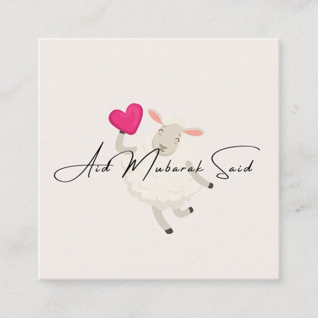 Cartão De Visita Quadrado Aid Mubarak Said (Frente)