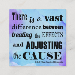 Cartão De Visita Quadrado Ajustando a quiroterapia da aguarela da causa