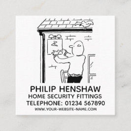 Cartão De Visita Quadrado Alarmes e dispositivos de segurança para uso domés