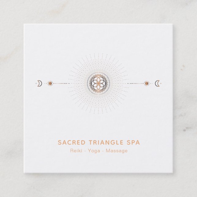 Cartão De Visita Quadrado *~* Alchemy Moon Shaman Sagrado Geometria Mandala (Frente)